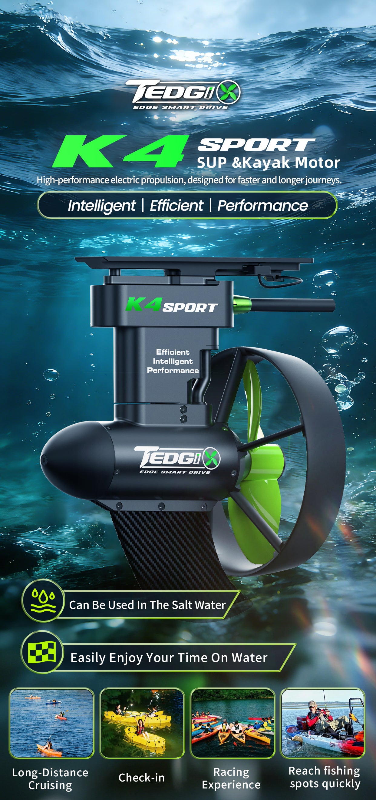 EDGE K4 electric motor for SUP and kayak